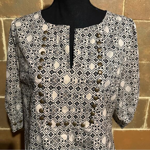 Pomelo Studded Medallion Print Career Top Women's M Medium - Picture 3 of 9